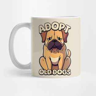 Adopt Old Dogs! Cute Old Dog Cartoon Mug